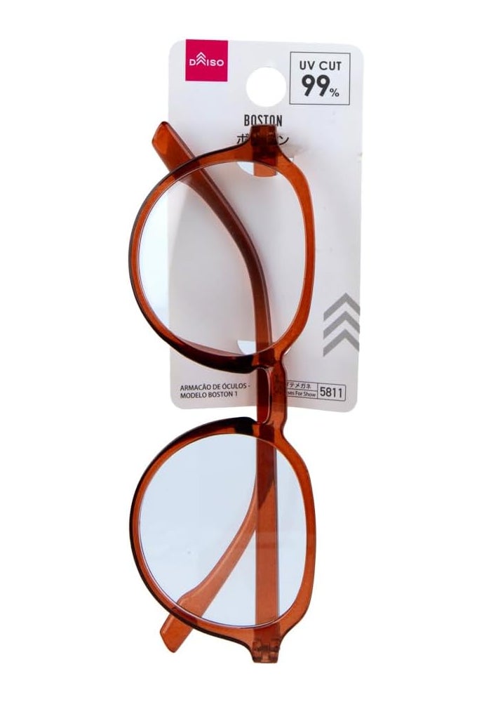 Daiso Brown Frame Fashion Eyewear - Round Show Glasses - Image 1